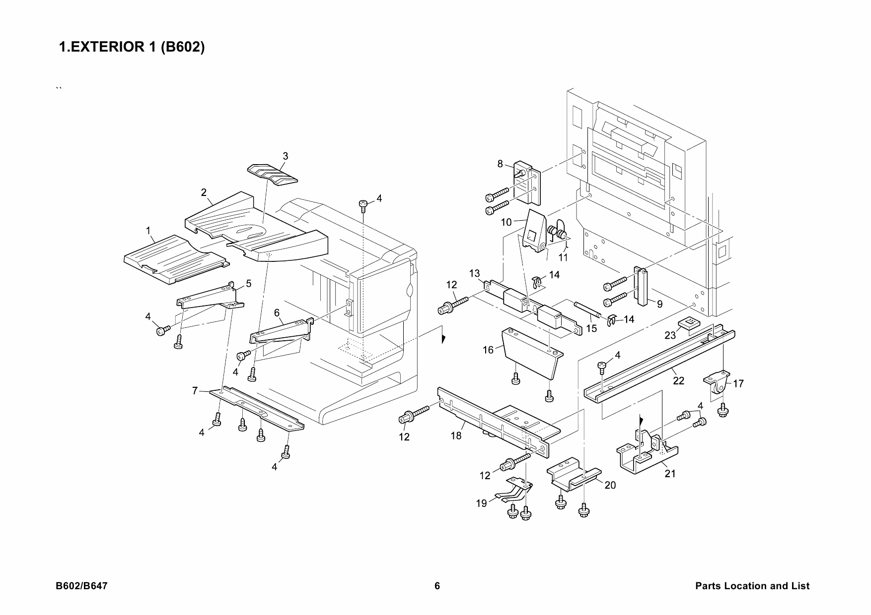 RICOH Options B602 B647 BOOKLET-FINISHER-SR910-SR950 Parts Catalog PDF download-3